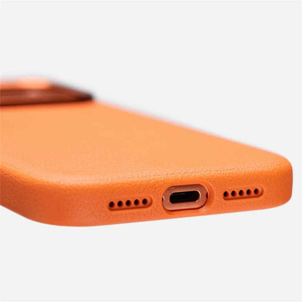 Luksusowe, biznesowe, odporne na wstrząsy etui z PU skóry z przyciskiem do aparatu do iPhone 18 17 Pro Max Air, kompatybilne z bezprzewodowym ładowaniem magnetycznym Magsafe. — zdjęcie produktu 6