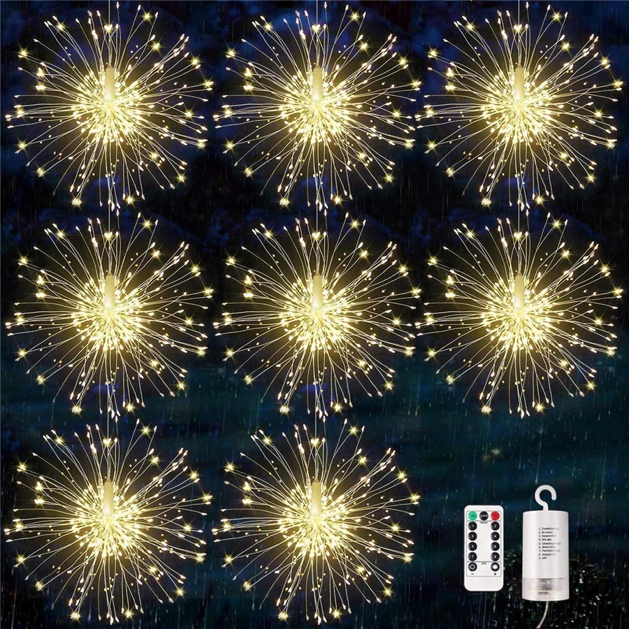 

Battery Powered 200LED Firework Fairy Garden Lights Outdoor Garland Christmas String Lights for Wedding Party Backyard Decor