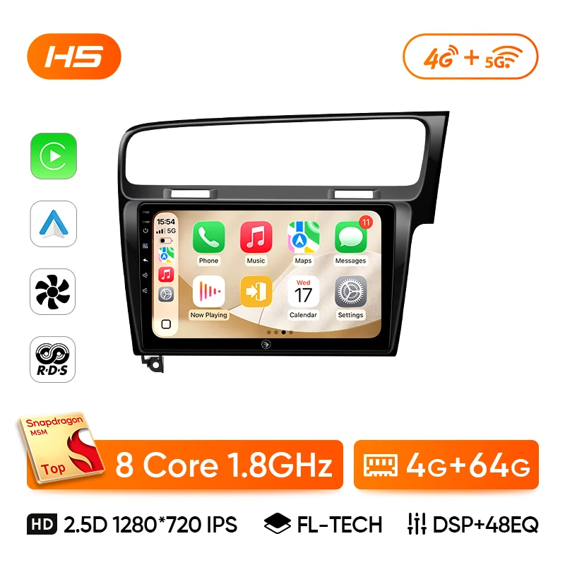 Ainavi Car Radio For Volkswagen VW Golf 7 MK7 RHD 2012 2013 2015 2017 2019 2021 Carplay Android Auto Car Multimedia Player 2 Din image 3