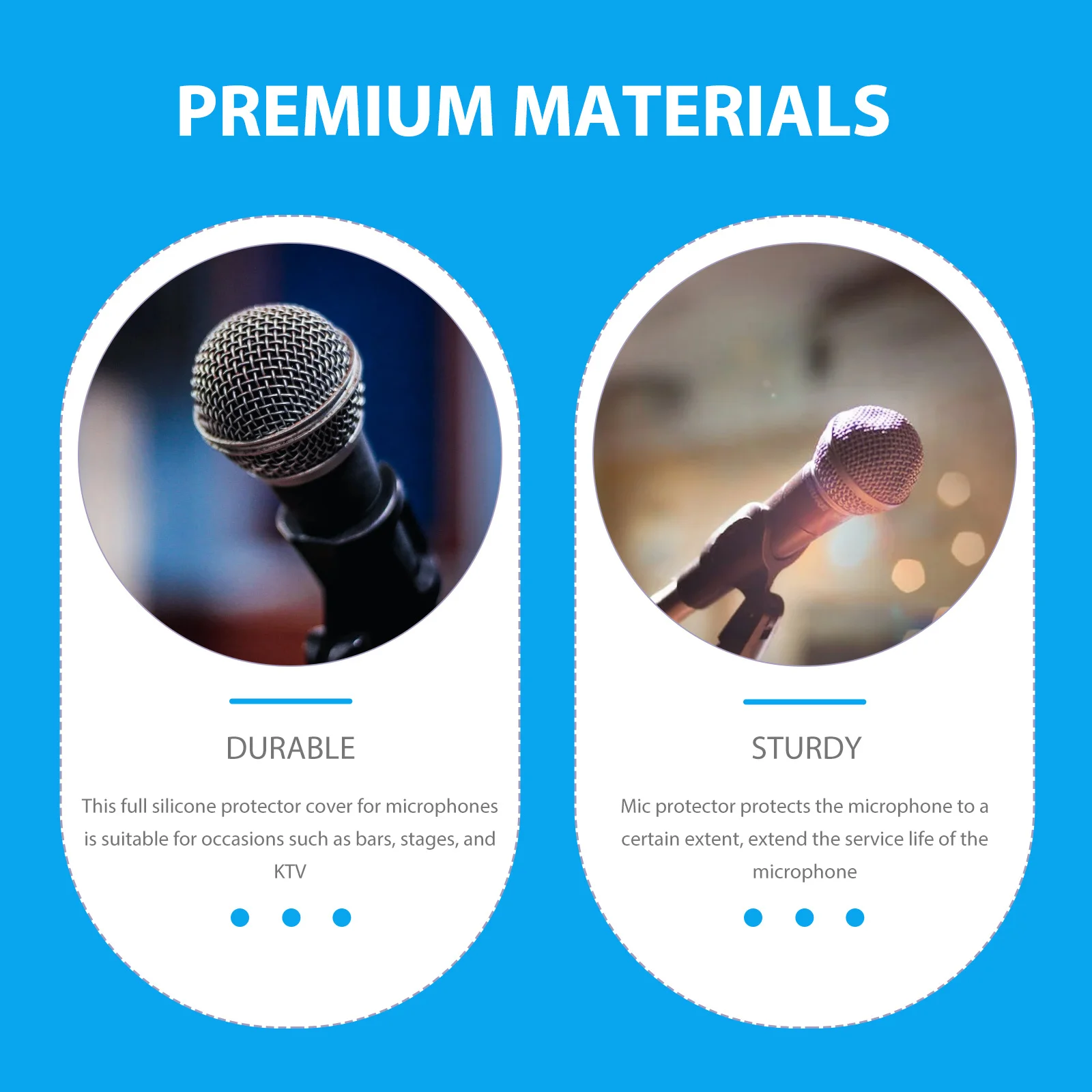 

1Set Microphone Protective Cover Non-Slip Full Silicone Sleeve for Mic Portable Easy Install Ktv Mic Accessories Set