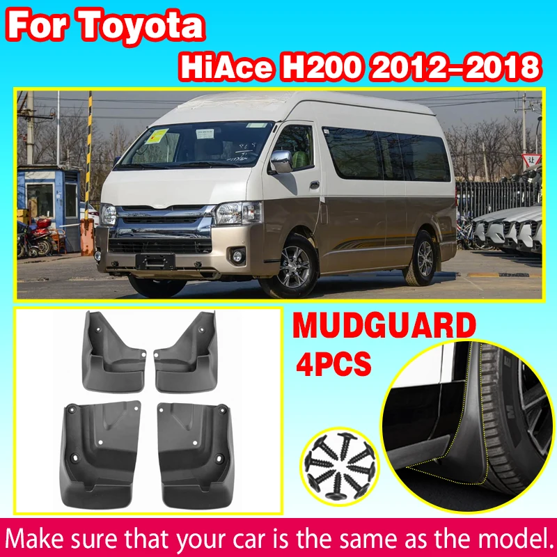 Guardabarros de Alta Calidad para Toyota HiAce H200 Commuter RegiusAce Quantum Ventury 2012~2018, Guardabarros Delantero y Trasero, Protector Contra Salpicaduras