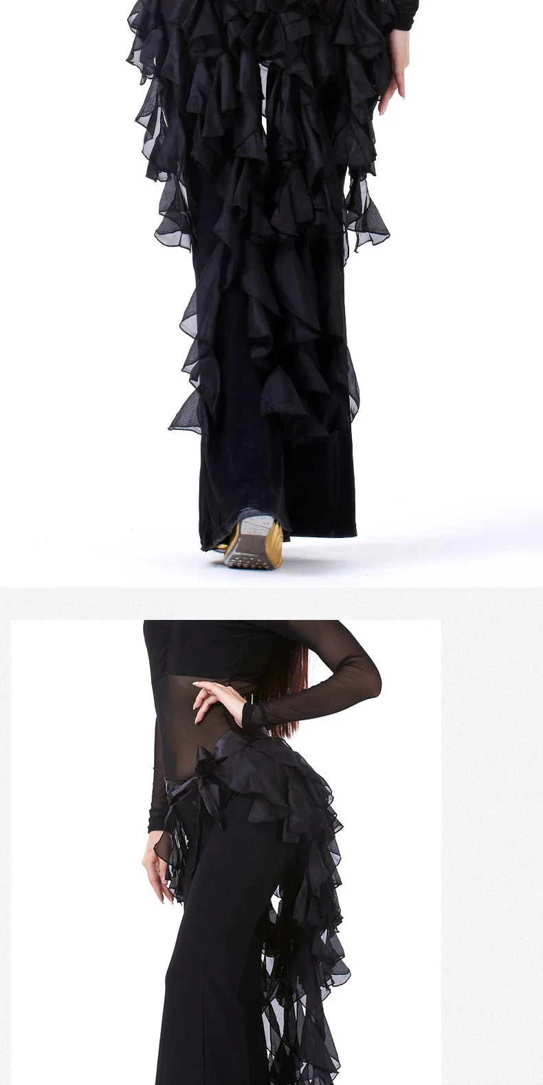 1PC frauen Bauchtanz Hüfte Schal Gürtel Rock Latin Dance Gürtel Neun Schwanz Fuchs Rock Leistung Quaste Welle rock – Detail 8