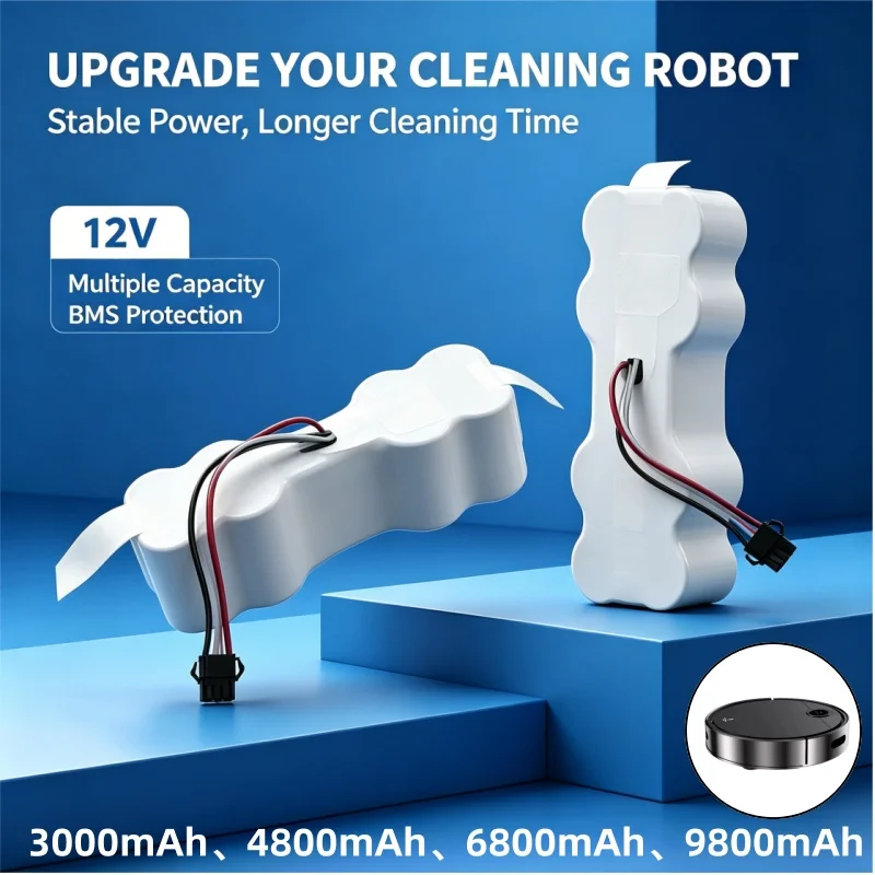 Applicable for Ecovacs DW700 Miaomiao DW701 DS620 Sweeping Robot 12V 3.0Ah-12.8Ah Battery Accessories