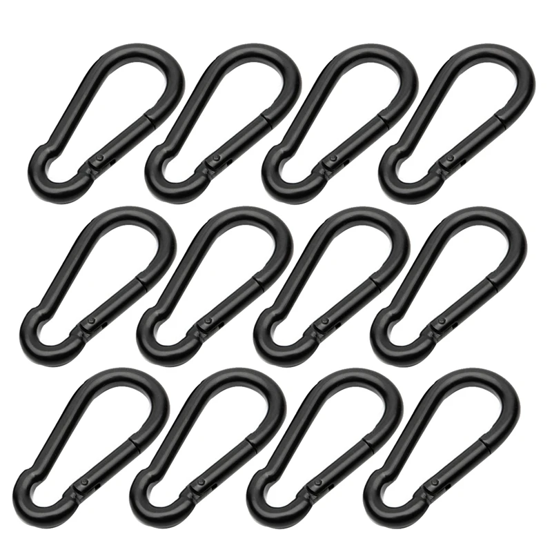 

12Pcs 8X80mm Spring Snap Hooks, Carabiner Clip, Quick Link Carabiners For Indoor And Outdoor Activity, Camping, Climbing