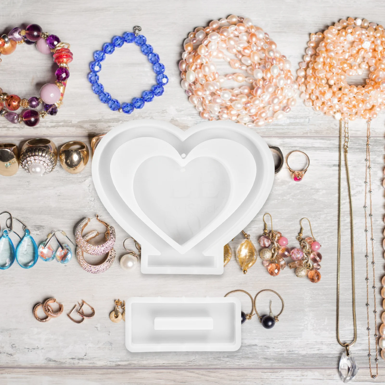 1 مجموعة على شكل قلب إطار صور قوالب السيليكون DIY بها بنفسك الراتنج الحرفية ديكور المنزل صنعة بديعة قوالب الصب قابلة لإعادة الاستخدام