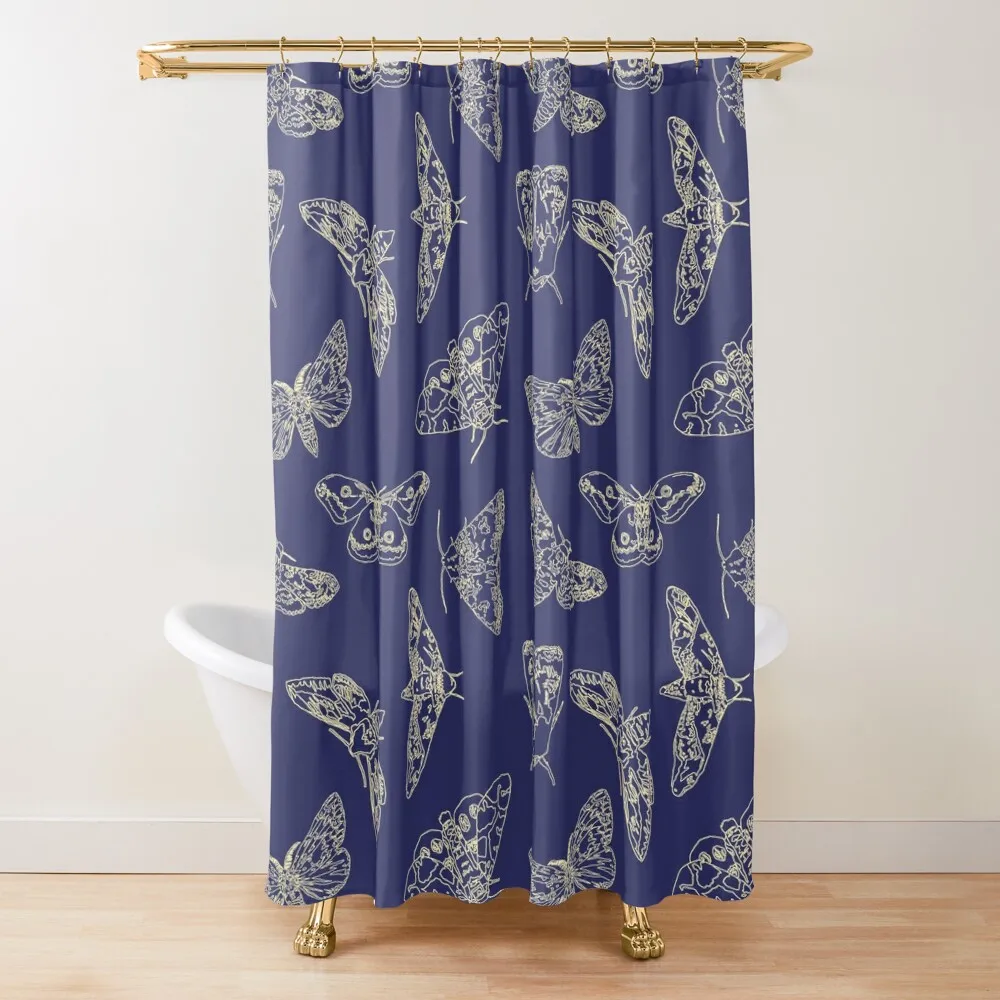 

Moths Shower Curtain Elegant Bathroom Transparent Bathroom Shower Waterproof Fabric Bathroom Modern Accessories Curtain
