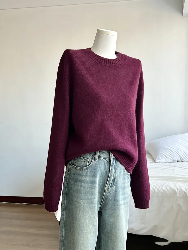 

plus Size Women's round Ne Knitwear Heavyweight Long Sve Base Layer Top Simple Versatile Winter Faion Ci Walk Commute