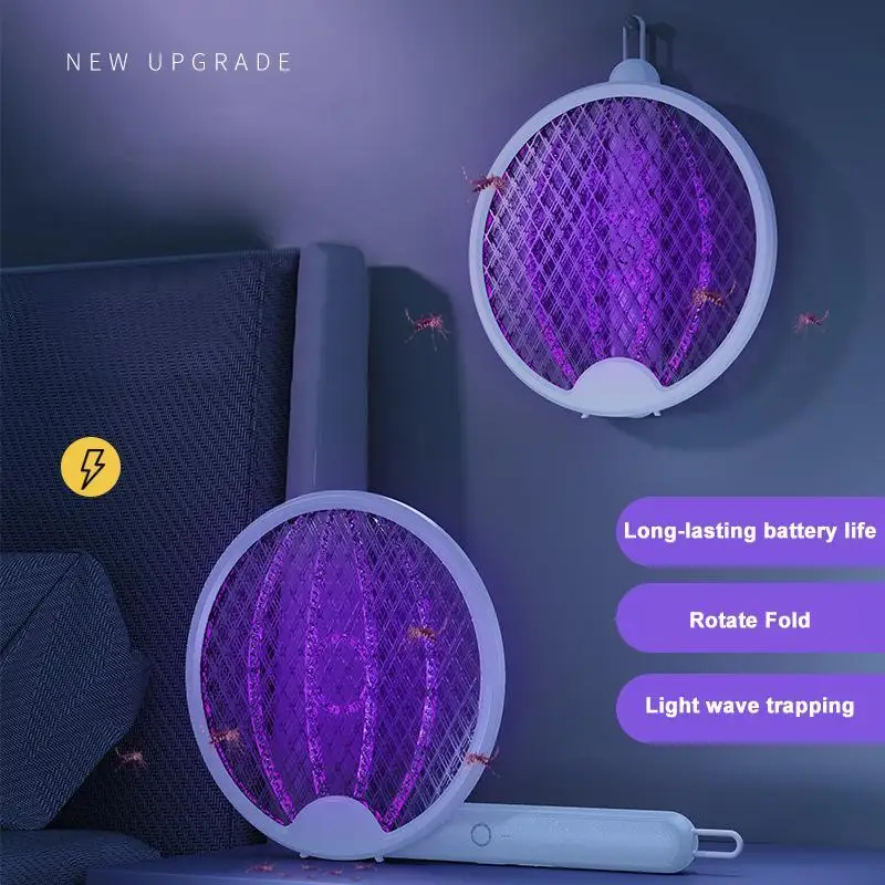 Fly Swatter For Indoors Folding Intelligent Electric Fly Zapper Safe Portable Repeller Products Outdoor Supplies For Indoors