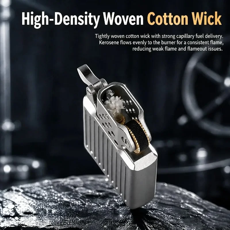 CNC Aluminum Alloy Lighter Insert for Regular Zp Zorro 902 902S 912 912S Wick Sealed Base Anti-Shift Vintage Durable EDC Men