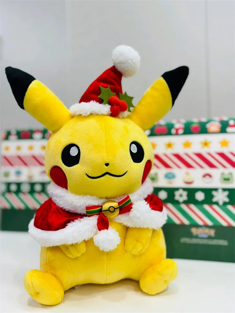 Pokemon Center Merry Christmas Series Officieel echt knuffel Kawaii Pikachu Doll Ornament Kinderverjaardag Kerstcadeau