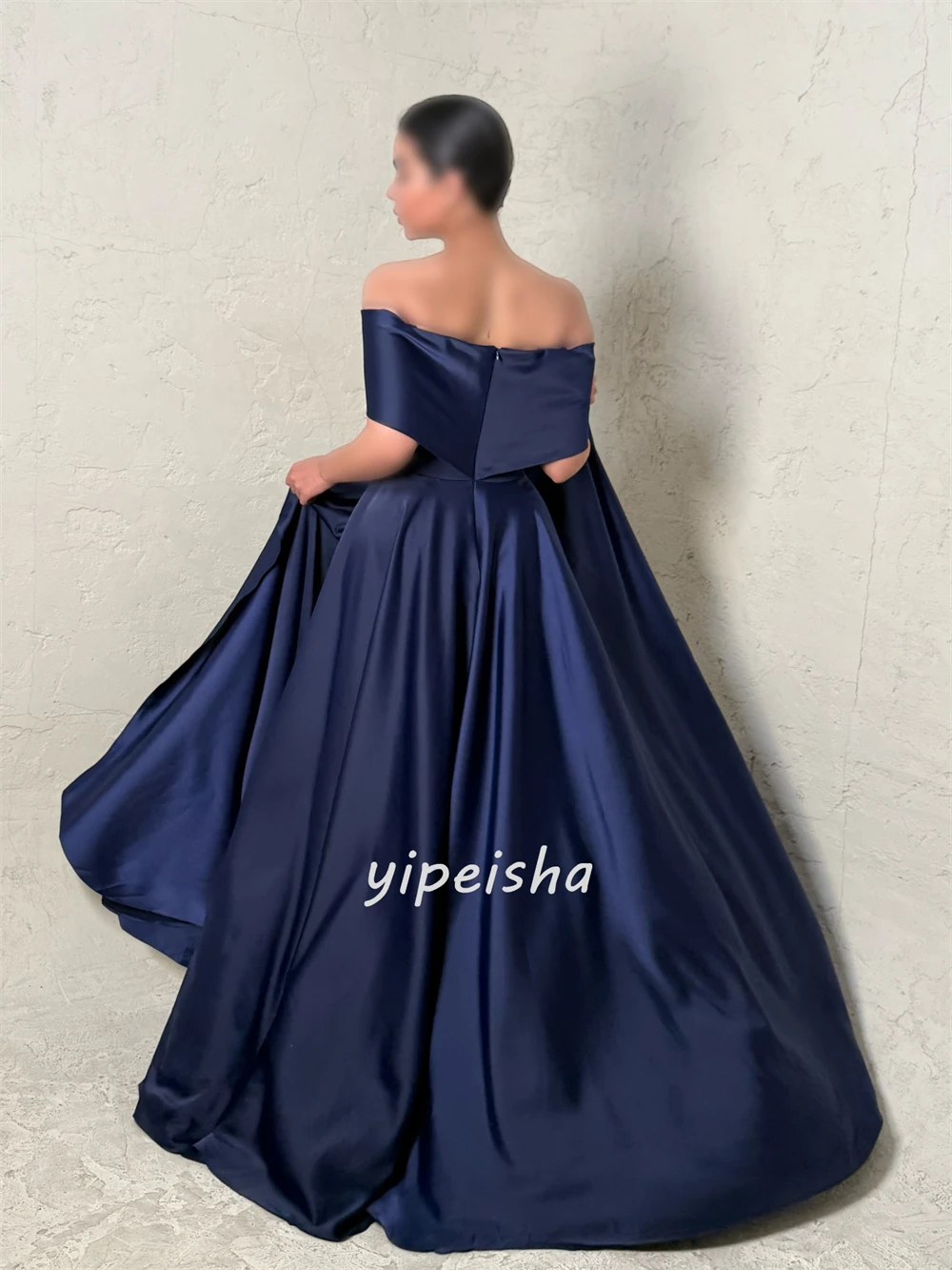 Maßgeschneiderter, moderner Stil, elegante, geraffte Falten, A-Linie, schulterfrei, lange Kleider, Abendkleider, Größen verfügbar, hohe Qualität