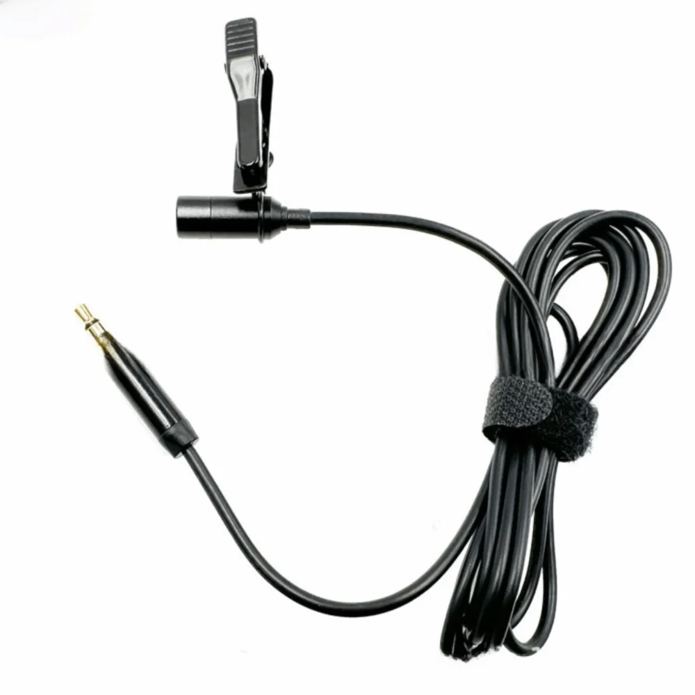 3.5mm Lavalier Microphone 4.9FT Cable Length Ultra Low Profile Lapel Microphone Clip On Microphone Voice Recording