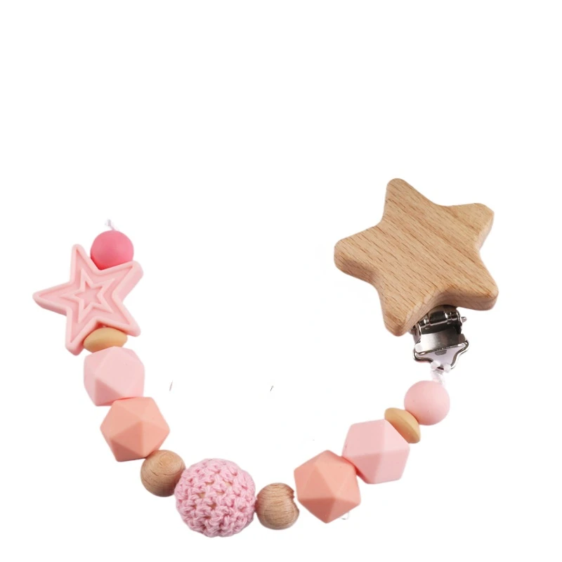 Attache-tétine en silicone pour bébé, perles rondes, jouet à mâcher, cadeau de fête préChristophe, pentagramme TeWindsor, nouveauté