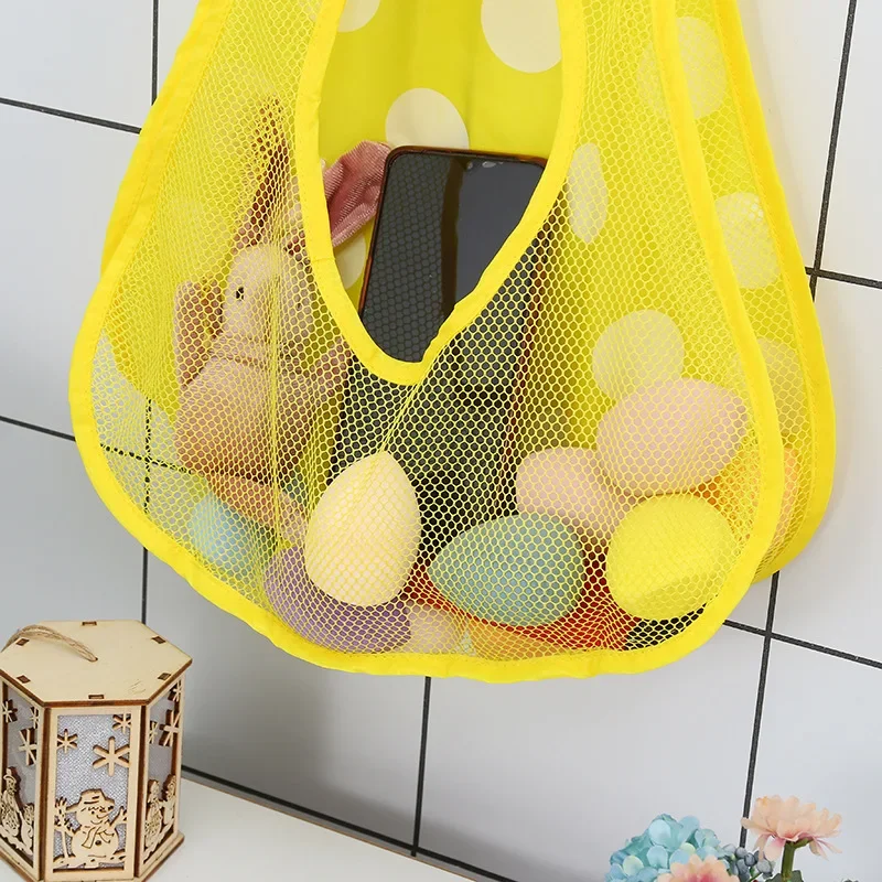 New Cartoon Cute Bathroom Toiletries Kids Toys Mesh Storage Bag Bedroom Wall Mounted Sundries Bag Kitchen Supplies Organizer