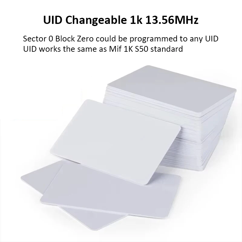 10pcs UID IC Card Changeable Smart Keyfobs Clone Card for 1K S50 RFID 13.56MHz Access Control Block 0 Sector Writabl