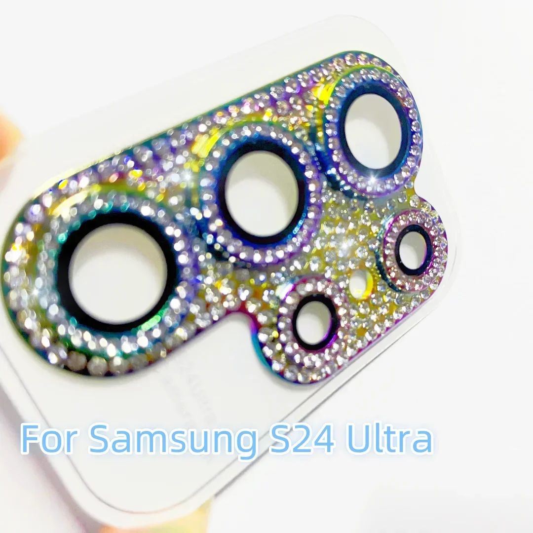 1PCS Shiny Bling Diamond Camera Len Protector For Samsung S24 Ultra Rhinestone Glitter Metal Screen Protect Film For Galaxy S24U