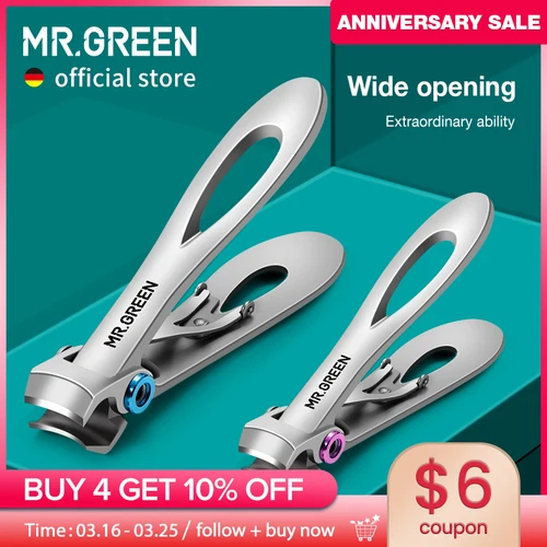 Imagen 1 del producto MR.GREEN cortaúñas de acero inoxidable, dos tamaños disponibles, cortador de uñas para manicura, tijeras gruesas y duras para uñas de los pies, herramientas