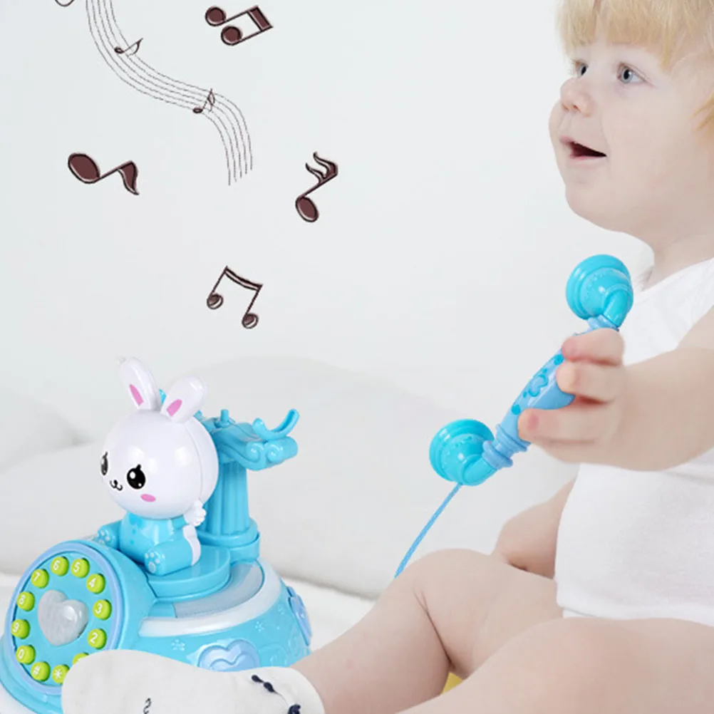 

1pc Simulation Telephone For Kids Cute Cartoon Phone Shape Interactive Playhouse Intelligence Role Play Educational Home