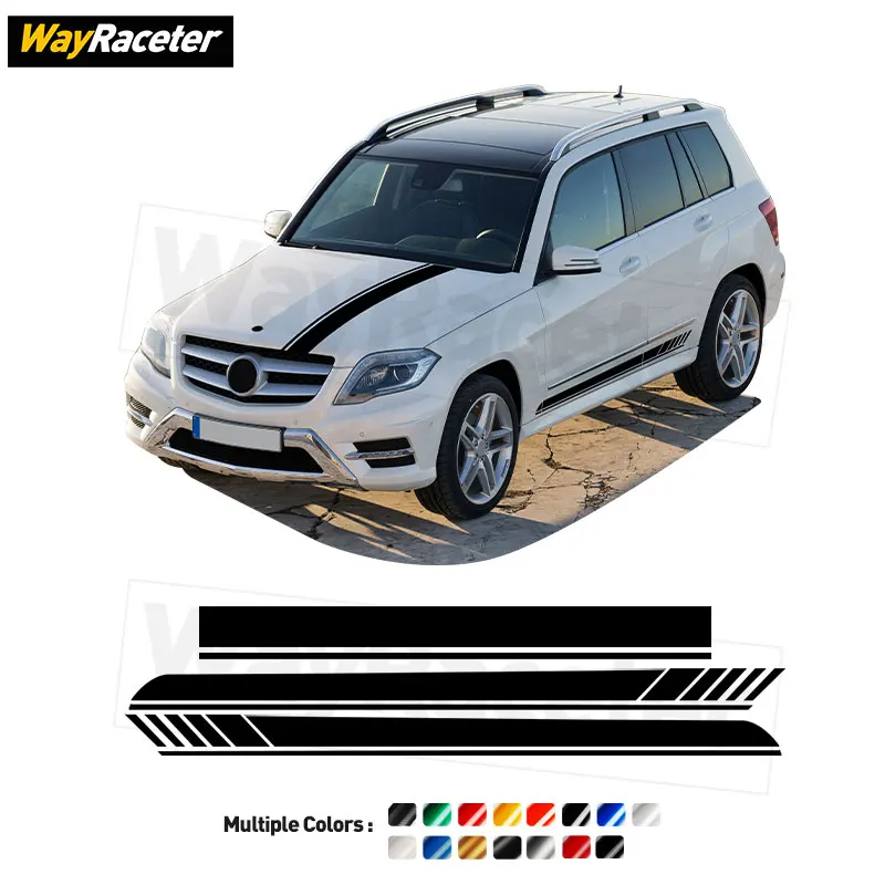 3 Pcs/Set Edition 1 Hood Bonnet Stripes Carbon Fiber Vinyl Door Side Skirt Sticker For Mercedes Benz GLK Class X204 Accessories