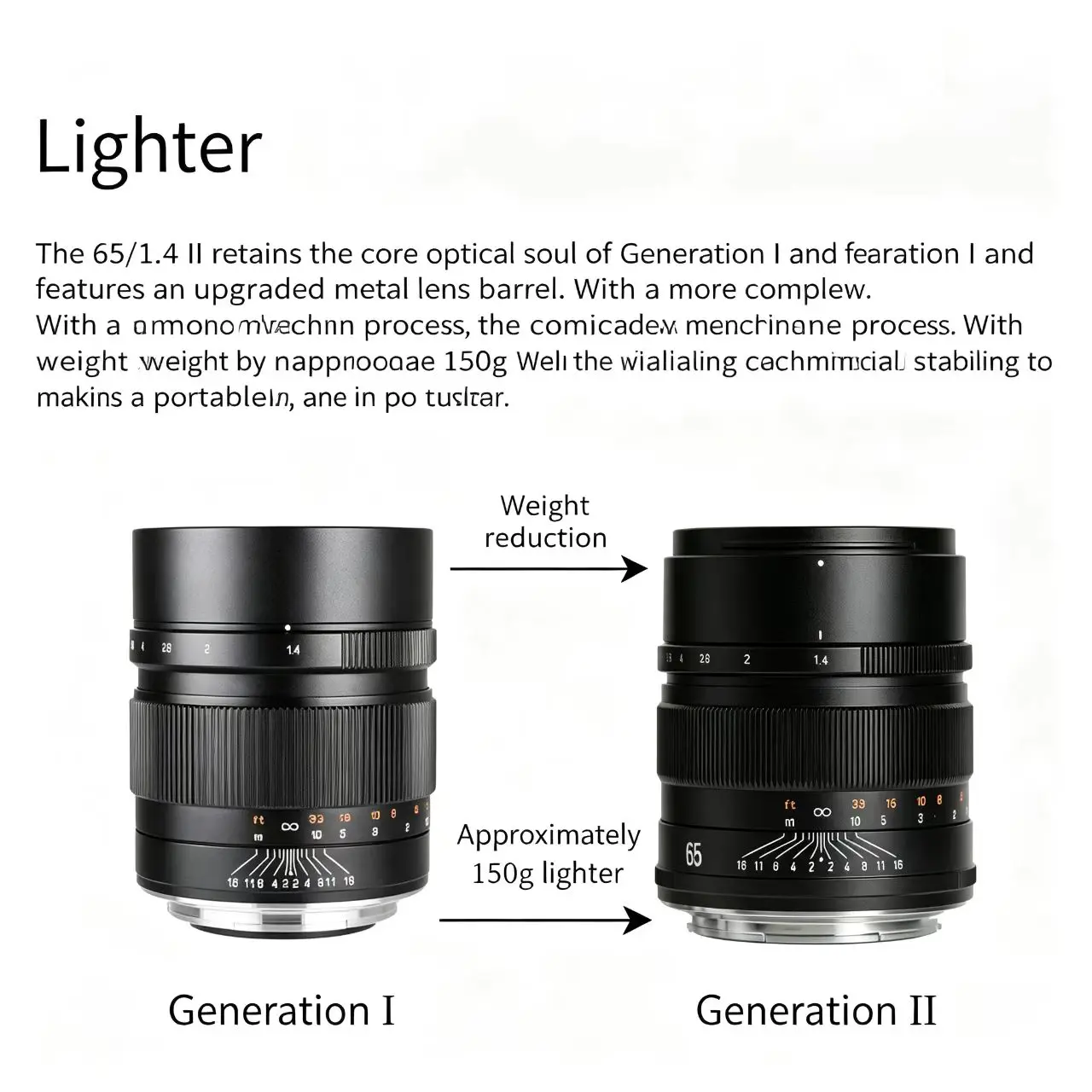 Zhongyi Optical 65mm F1.4 2nd generation medium format large aperture portrait lens suitable for Fuji GFX Hasselblad X-mount