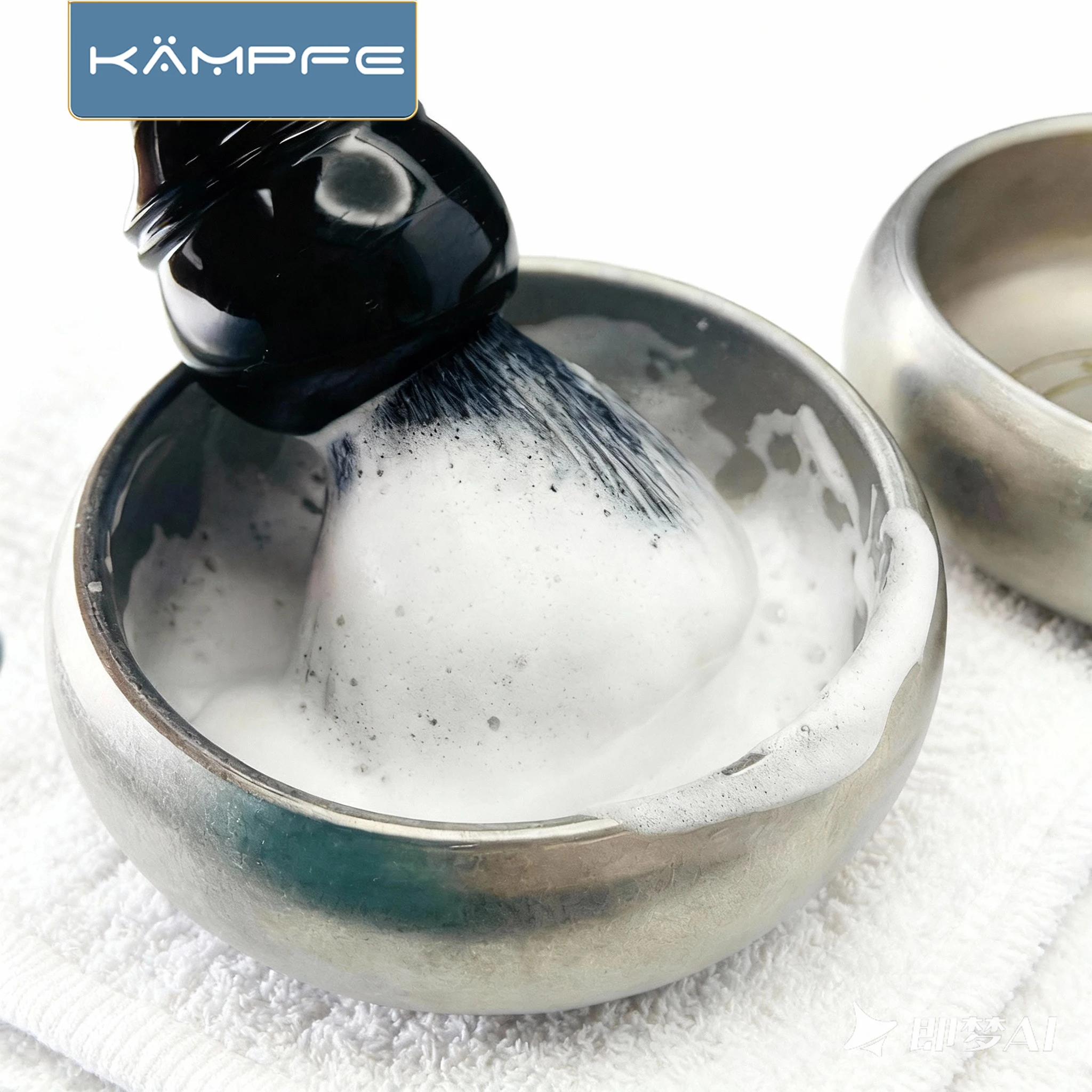 Kampfe Durable Stainless Steel Shaving Bowl, Essential Grooming Tools for Barbershop & Home Use Compact