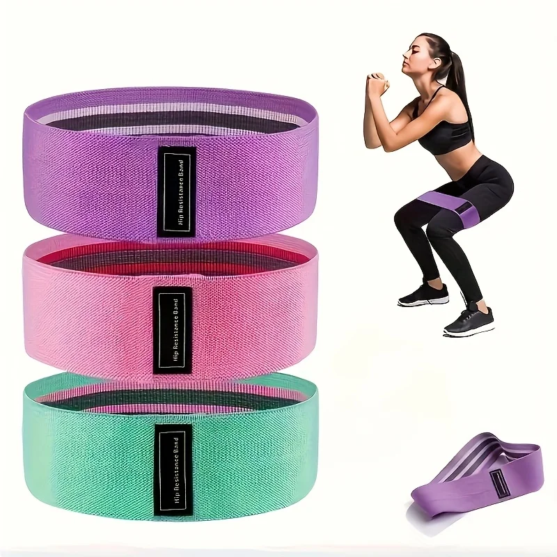 4/2 Stück in zufälligen Farben, rutschfeste Yoga-Widerstandsbänder, speziell für elastisches Training, Kniebeugen, Schrägschritte und Core-Übungen, langlebiges Material, multifunktionales
