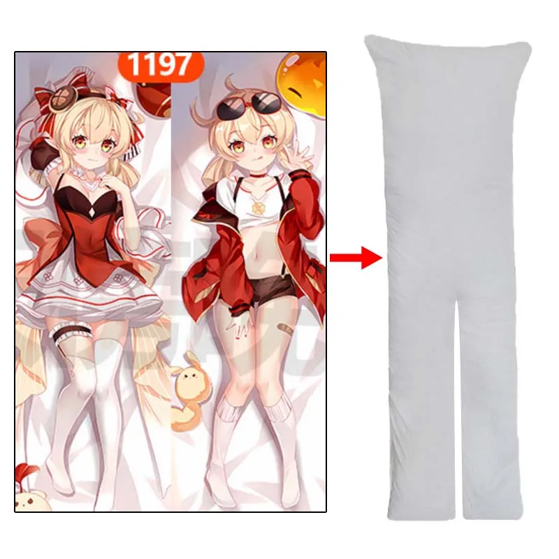 Genshin Impact Klee Split Legs Dakimakura Onahole Sex Anime Pillowcase 2WAY Waifu Body Pillows Cosplay Props Otaku Gifts