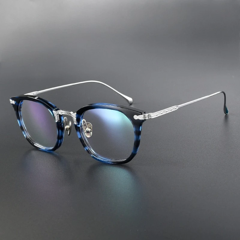 

Japanese Handmade Square Eyewear for Women LO-101 Titanium Glasses Frames Myopia Retro Men Acetate Prescription Blue Blocking