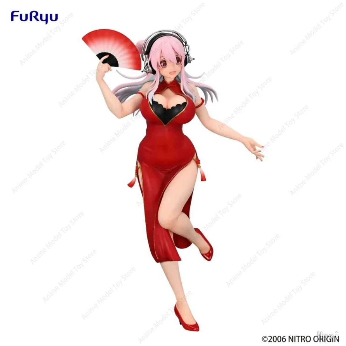 Original FuRyu in Stock Genuine Figures Super Sonico Trio-Try-iT Figure Chinese Dress Ver. Cheongsam Anime Model Kits Action Toy view 3