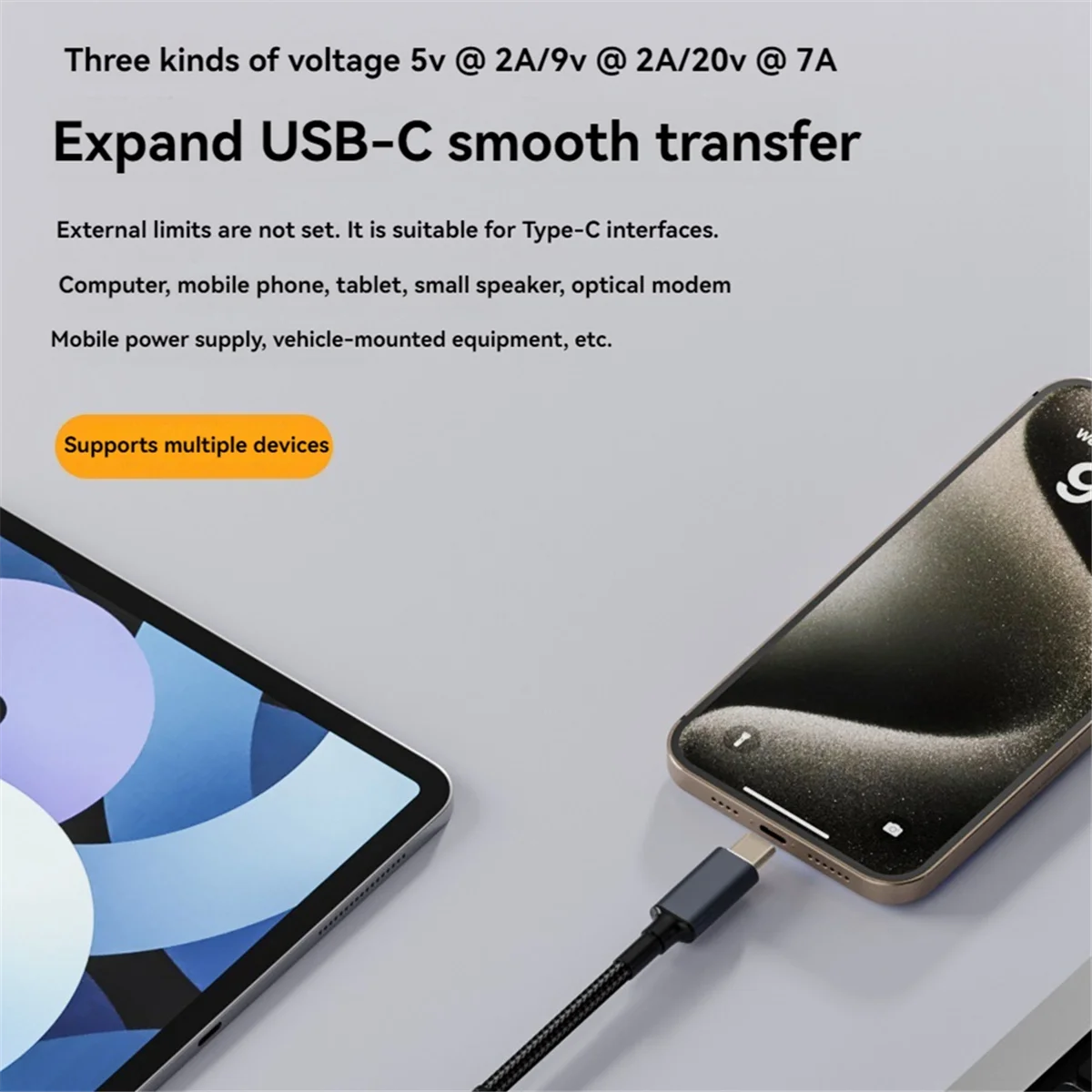 Cargador de ordenador portátil con enchufe cuadrado de 140W CC a 5V 9V 20V USB C PD convertidor adaptador de corriente Cable de carga rápida para Lenovo