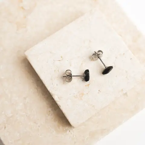 Black onyx raw stone earrings | Original small crystal earrings | Bridesmaid gifts | Gifts for mother-in-law | Holiday gifts
