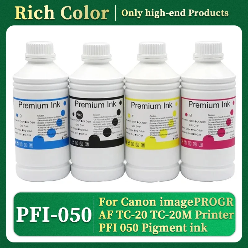 NEW PFI-050 Refill ink PFI050 refill pigment ink For Canon imagePROGRAF TC-20 TC-20M Printer PFI 050 Pigment ink