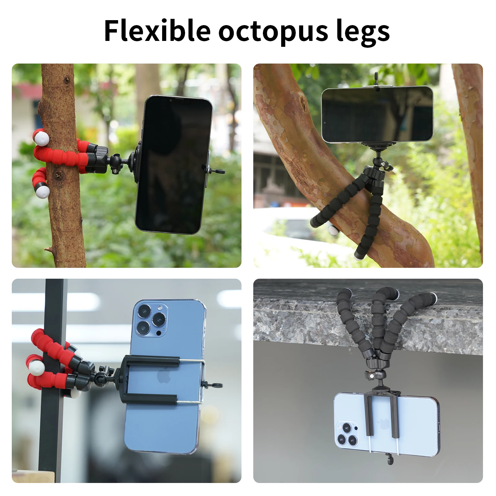 Treppiede Selens Spugna flessibile Polpo Mini treppiede per fotocamera regolabile per supporto per telefono Supporto per clip per IPhone Xiaomi Huawei Ipad