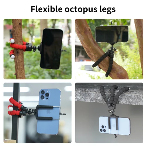Imagen 2 del producto Trípode Selens esponja Flexible pulpo Mini soporte para teléfono soporte de Clip control remoto Bluetooth opcional para IPhone Xiaomi Huawei