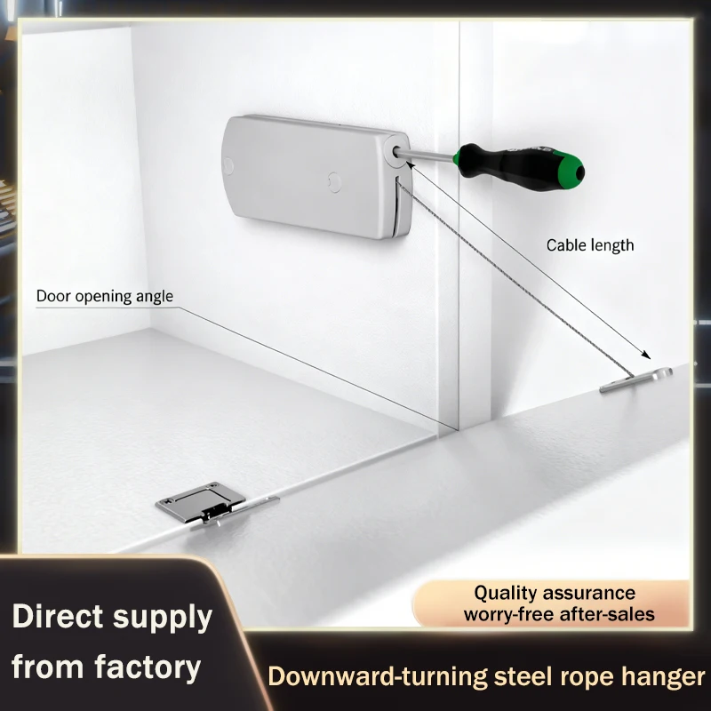 Single Wire Steel Cable Support Soft Closing Flip Down Cabinet Door Hardware S Type For Quiet Operation And Space Saving Design