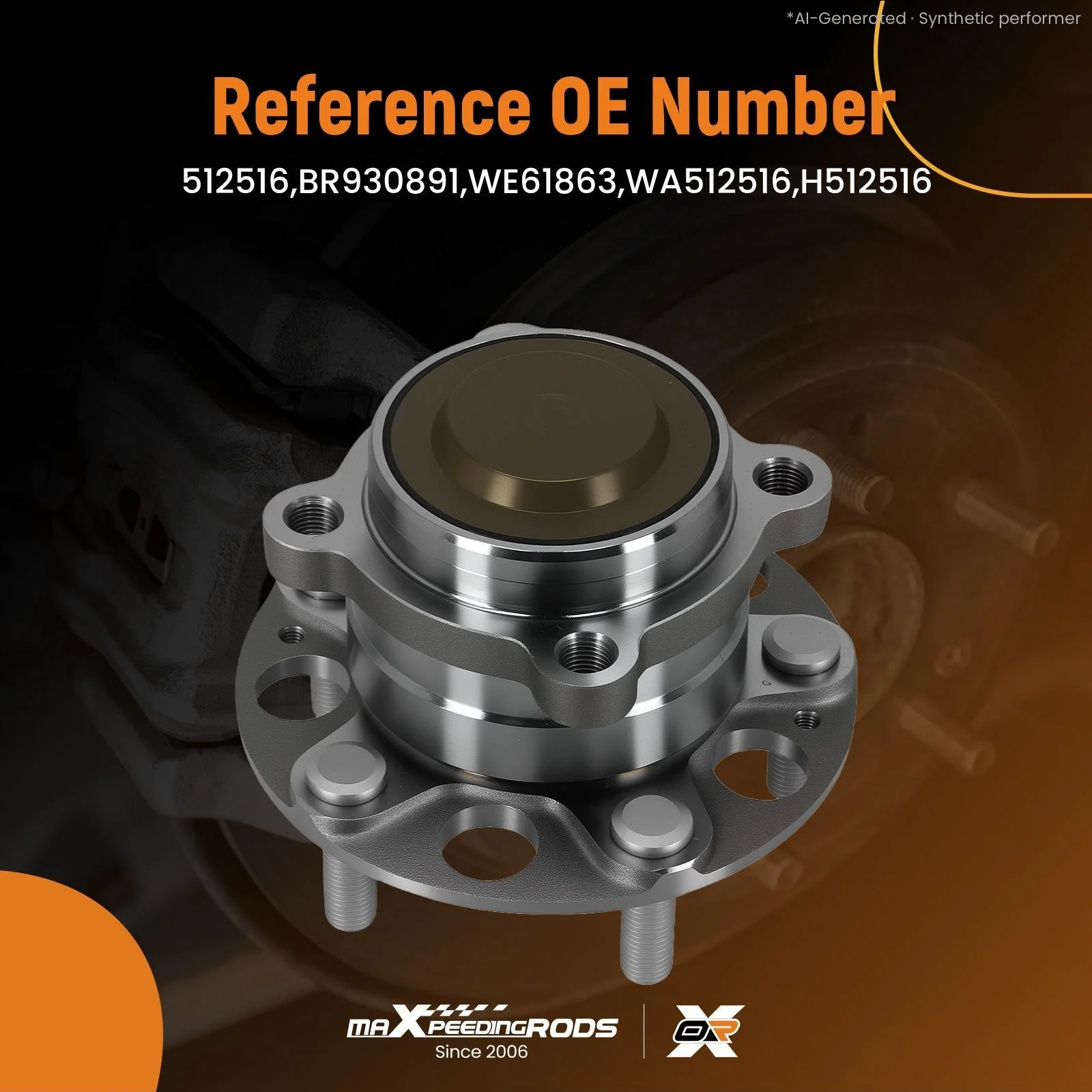 Rear Wheel Hub Assembly for Honda Accord 2014-2015 WE61863 ABS Encoder 5 Stud