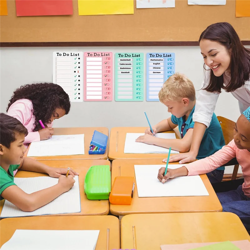 Upgraded 4Pcs Dry Erase Memo List Board Chore Chart RV List Board With 10 Dry Erase Paper