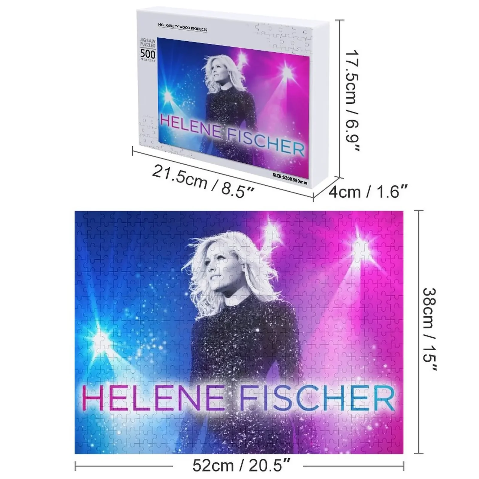 Puzzle drewniane dla dorosłych z zdjęciem na zamówienie - Helene Fischer