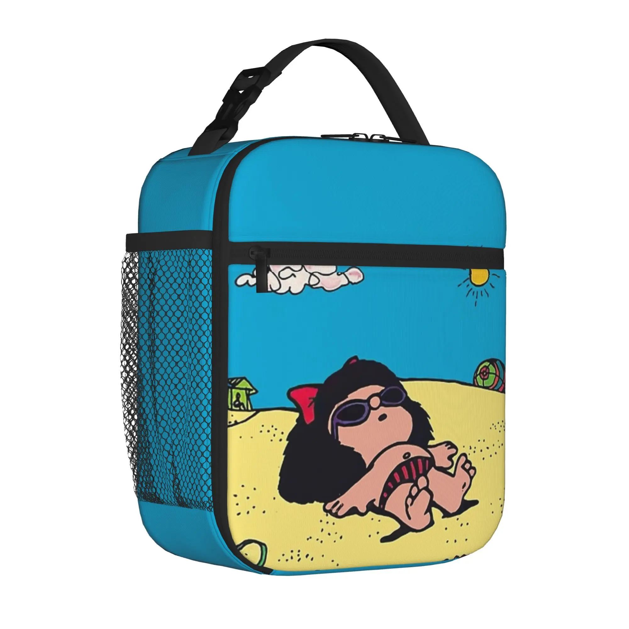 Cartoon M-Mafaldas Thermal Insulated Lunch Bag for Office  Portable Bento Box Cooler Thermal Lunch Boxes