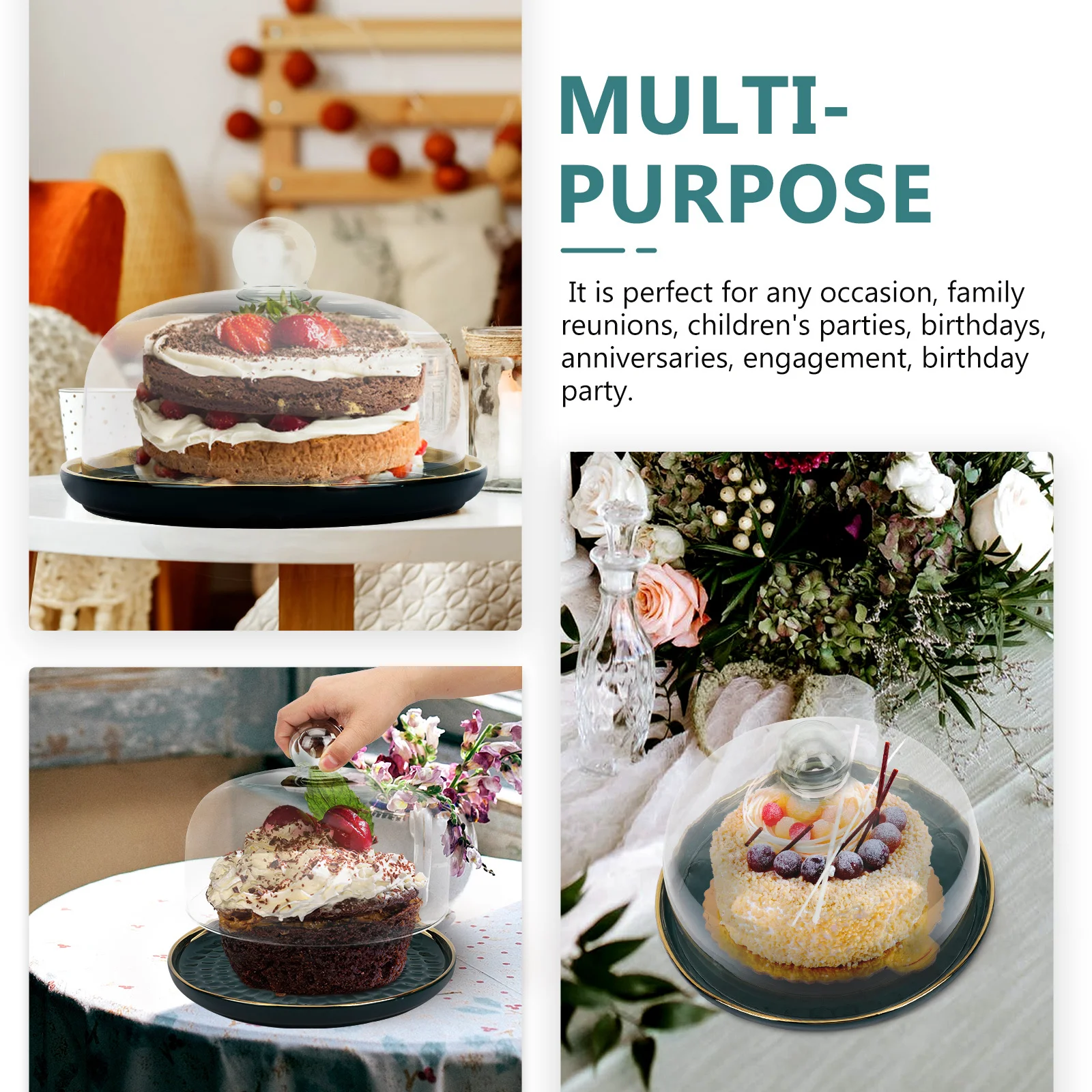 

1Set Pastry Platter Exquisite Cake Storage Tray Noble Style Food Serving Plate for Engagement Thanksgiving Snack Storage