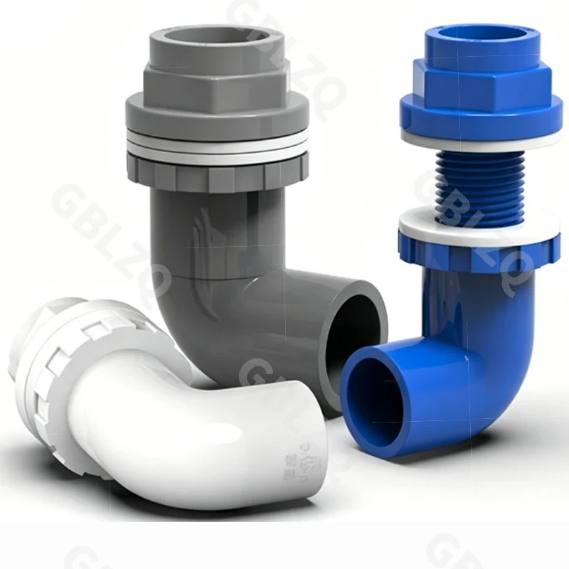 PVC Aquarium 90° Elbow Drainage Connector 16-50mm Fish Tank Overflow Joints Water Inlet Outlet Supply Pipe DIY Drain Fittings