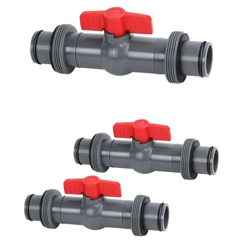 Threaded Pool Hose Fitting with Shut-Off Handle, 1.5 in Filter Hose Coupler for Routine Pool Care Work and Water Control 24BD