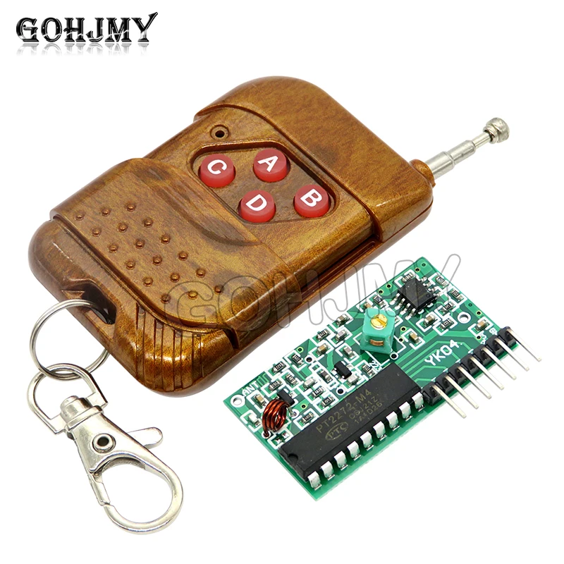 1 set IC 2262/2272 4 Channel 315Mhz/433Mhz Wireless Remote Control Kit/M4 Unlocking Receiver Board GOHJMY