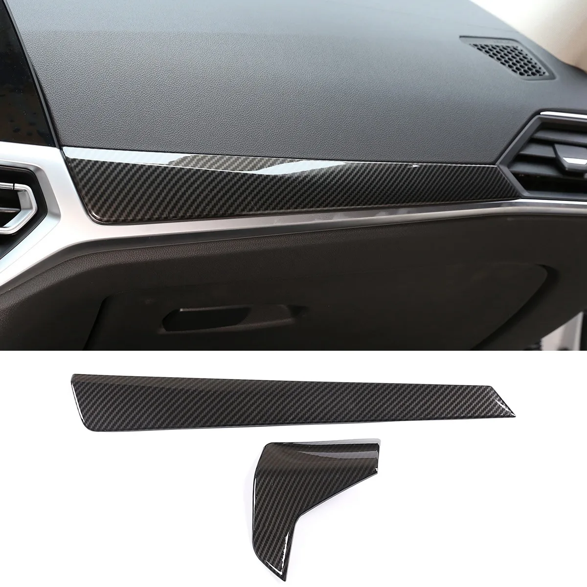 pour BMW SéRie 3 G20 G21 G28 2019 2020 Fibre de Carbone Contrôle Central Tableau de Bord Panneau Couverture Garniture Voiture St