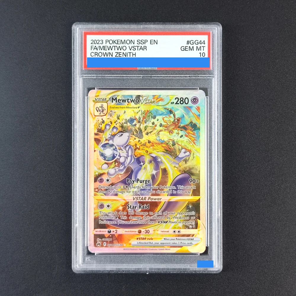 

2023 POKEMON SSP EN FA/MEWTWO VSTAR CROWN ZENITH GG44 GEM MT 10 Collection DIY Rating Card High Quality Replica Card