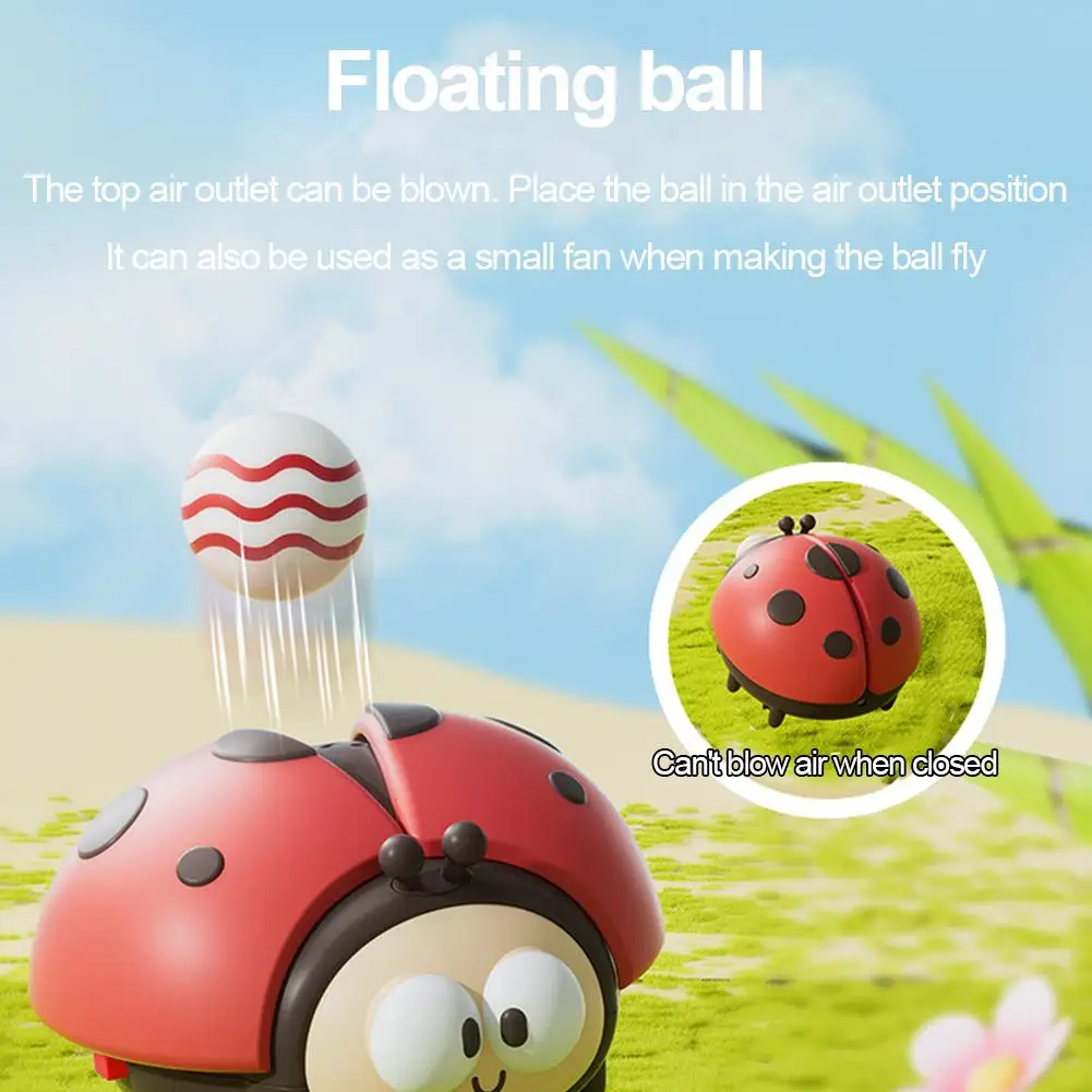 Ladybug Floating Ball Blowing Toy - Novelty Levitation Air Flow Focus Training Game, Early Educational Montessori Toy