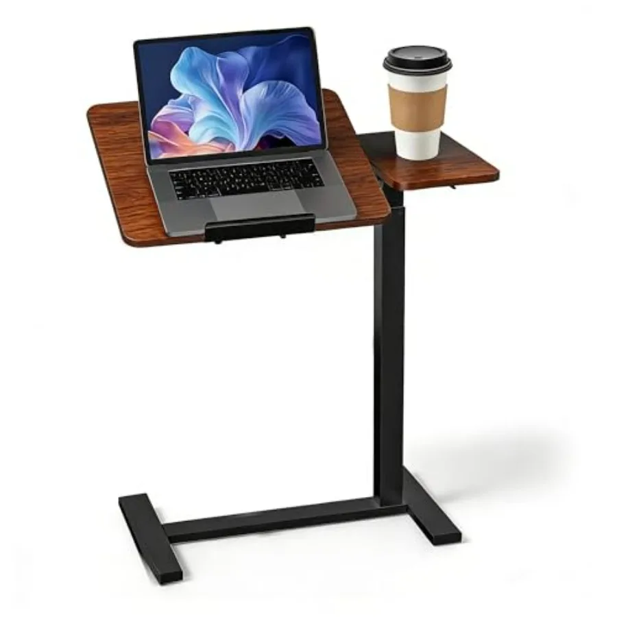 

Mobile Standing Desk with Hidden Casters Adjustable Hght Desk Portable Laptop Computer Table with Tilting Top for Sit Stand Wor