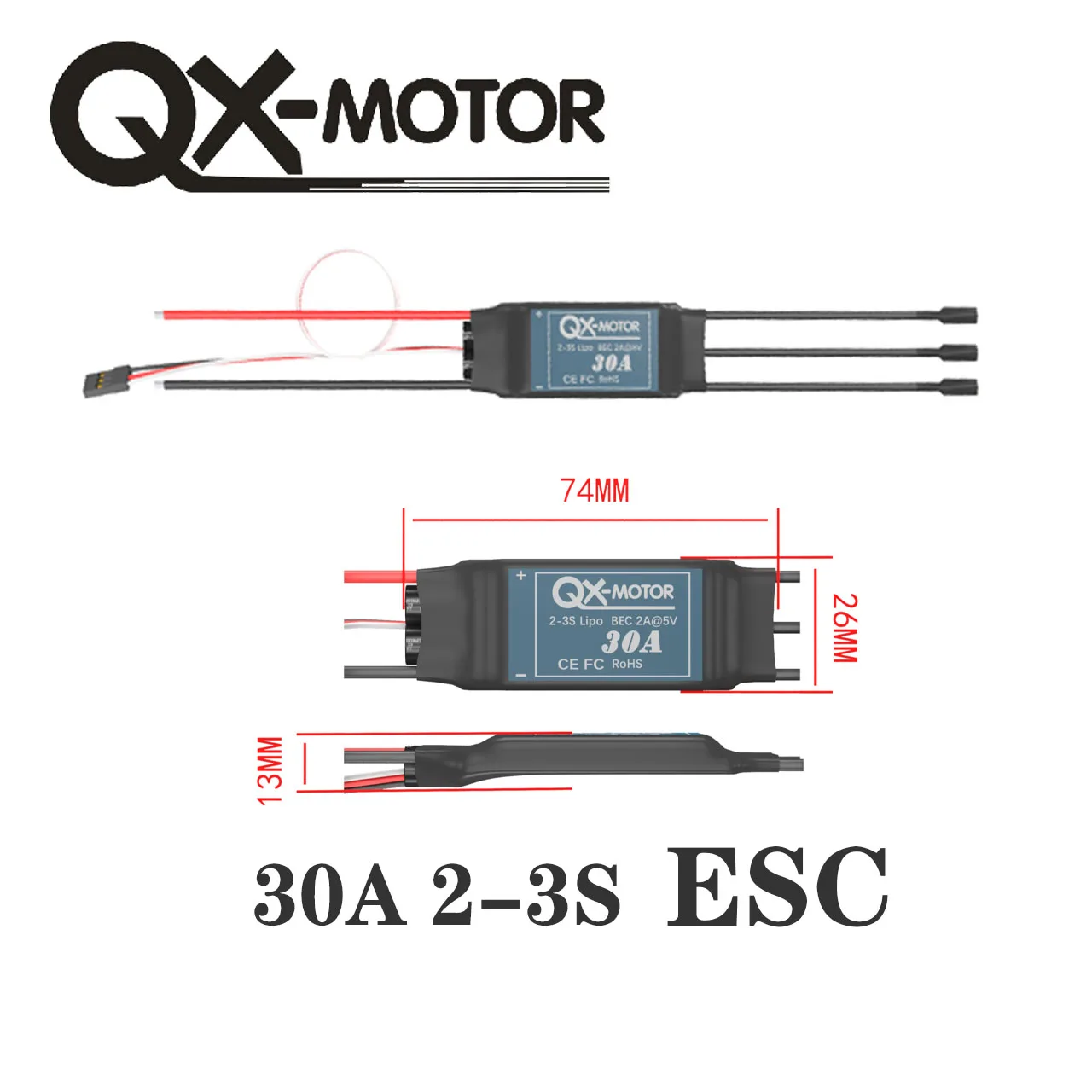 QX-MOTOR 64mm EDF 5 łopatek wentylator kanałowy QF2611(2011)-4500KV bezszczotkowy silnik z 30A ESC dla części do samolotów zabawkowych