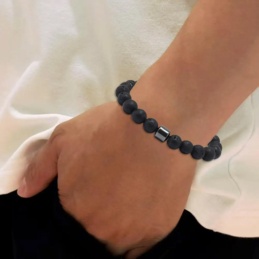 Браслет из бисера «Тигровый глаз», модный браслет из натурального камня обсидиана, магнитный браслет для облегчения тревоги, женские и мужские браслеты с черными бусинами