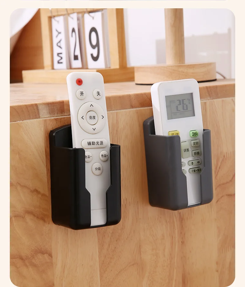 Wall-Mounted Air Conditioner Remote Control Stand Plastic Durable Living Room Storage Box No-Punching Remote Control Storage Box